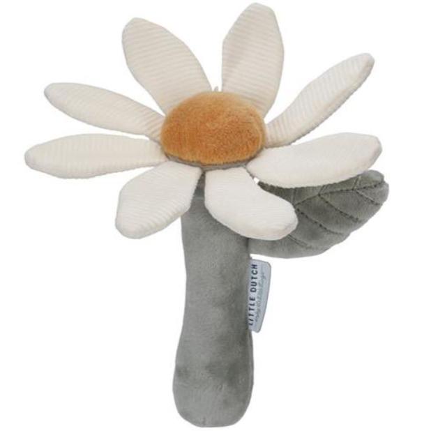 Stoffrassel Blume weiß