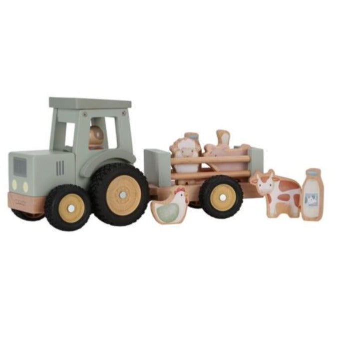 Holztraktor mit Hänger
