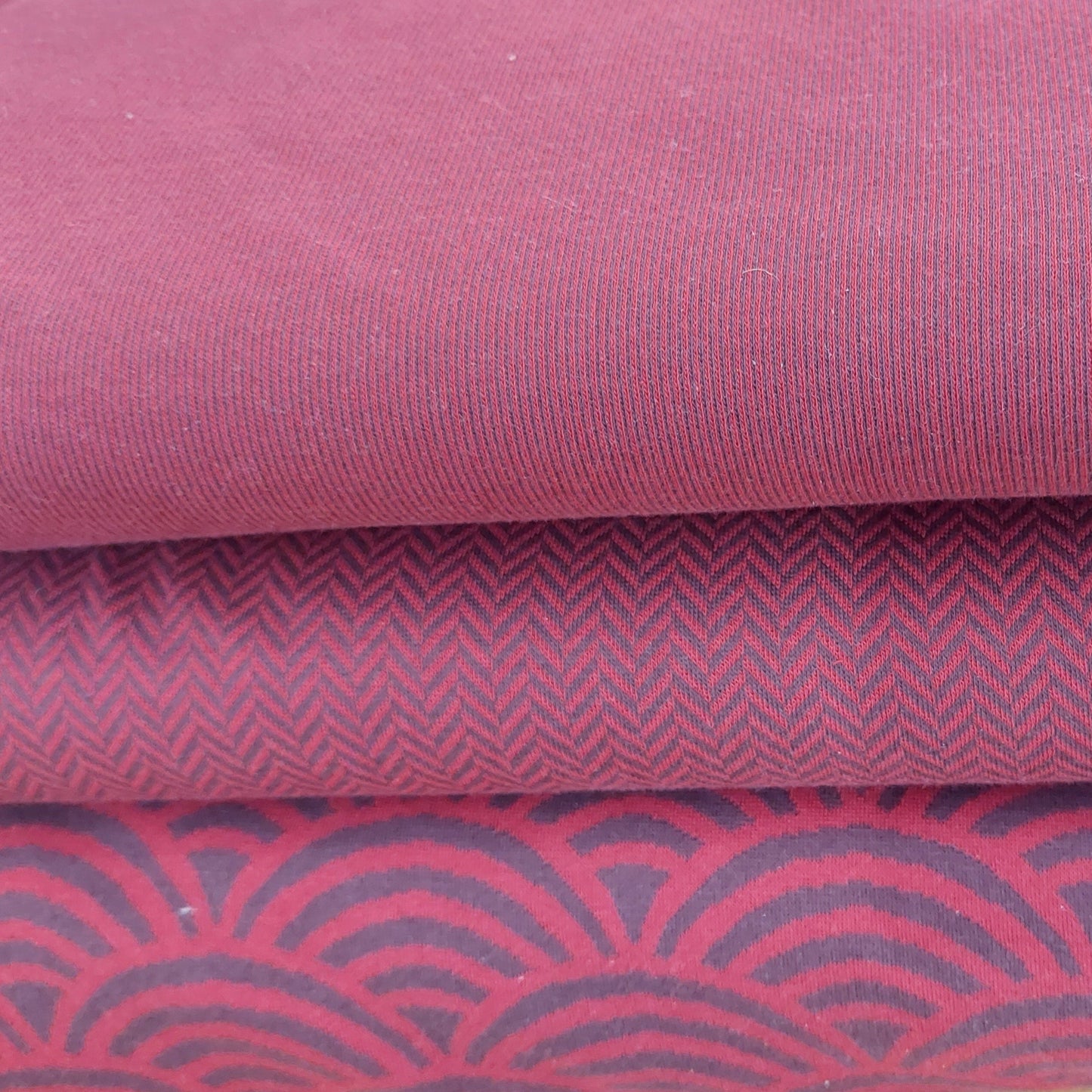 Bio Jacquard - rot fischgrät