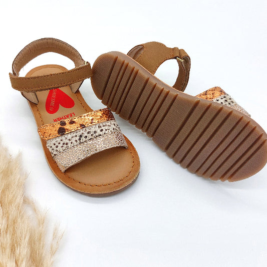 Sandale cognac bronze